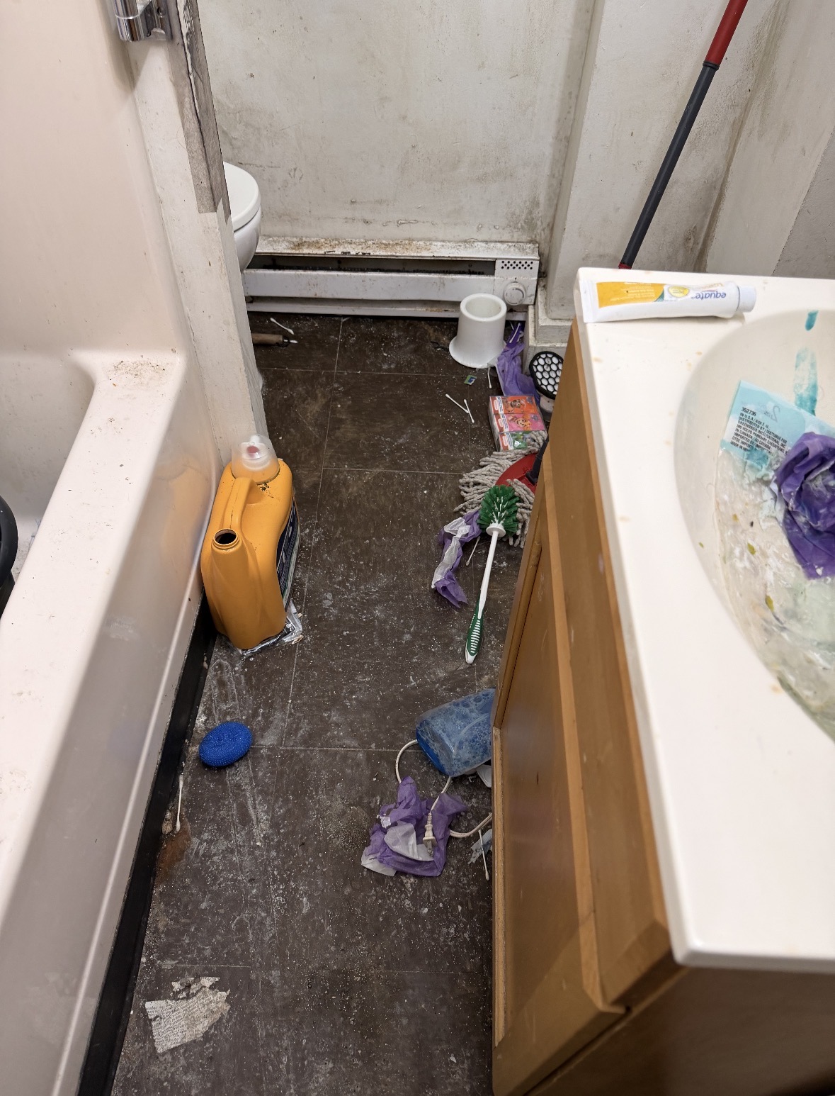 Bathroom tub and shower deep clean - before